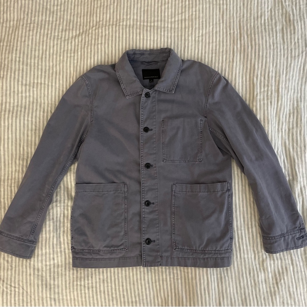 Banana Republic Men's Gray/Blue Cotton Chore Jacket